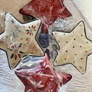 Temp-Tations Star-Shaped Holiday Pillows - Red, White, and Blue